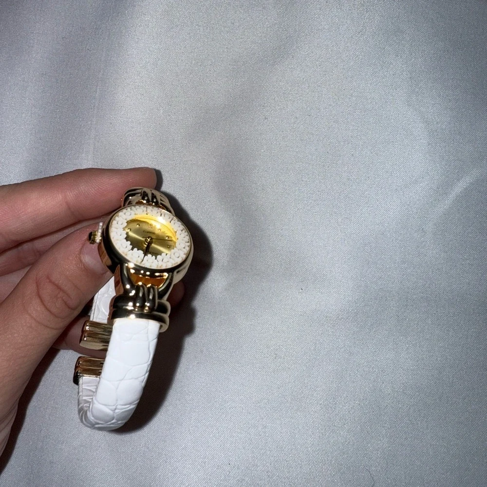 Elegant Gold and White Women's Watch